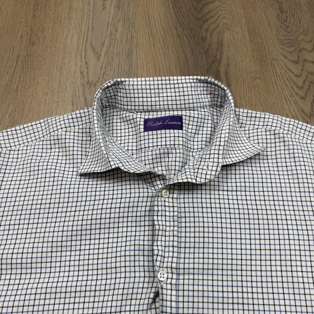 Ralph Lauren Shirt Mens 2XL White Purple Label Long Sleeve Button Up Dress - Picture 2 of 10